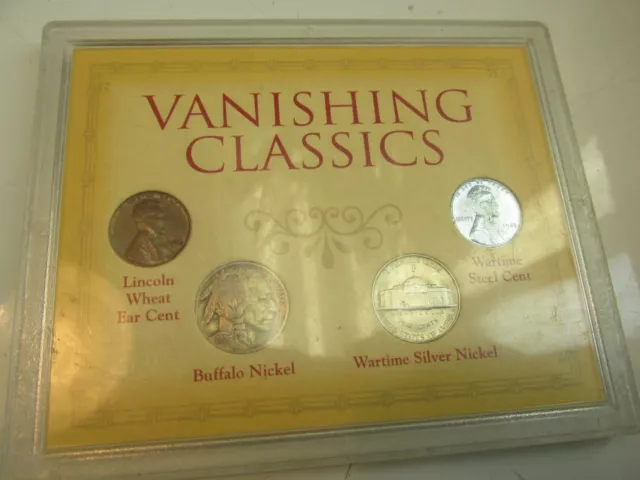 Vanishing Coins classics 1958 wheat 1936 Buffalo 1945 P Silver nickel 1943 Steel