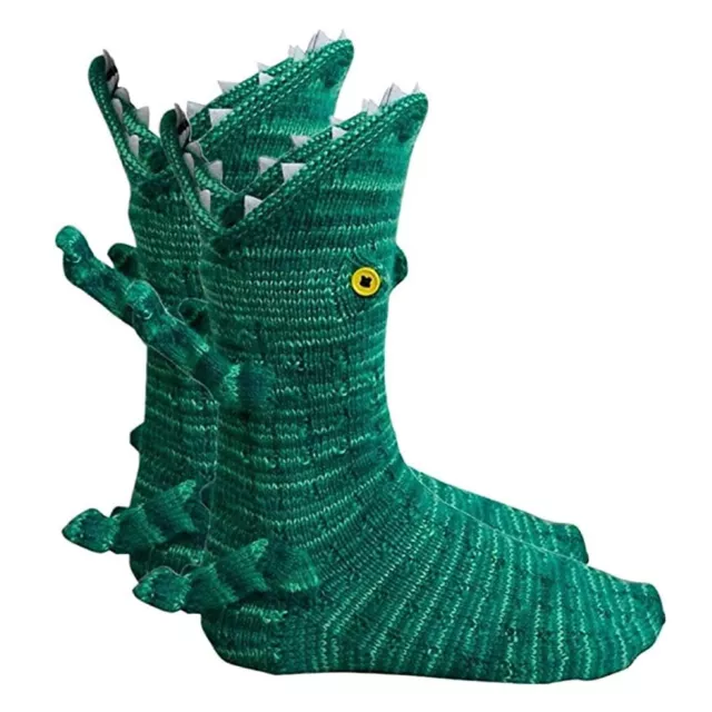 Pair Knit Crocodile Socks Knitted Animal Fish Socks Funky Knitting Xmas Gifts 2