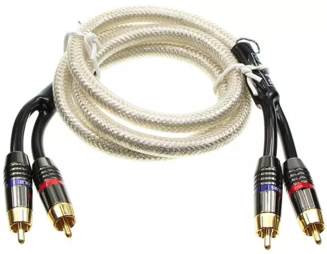 1m High End Cinchkabel Audiokabel Silver Line 3-fach geschirmt