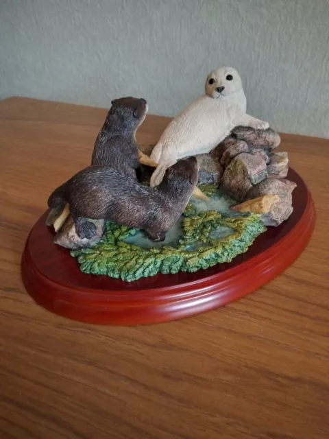 Vtg Boxed BFA Border Fine Arts Swimming Class Otter Seal Wildlife Figurine New