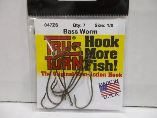 2 PACKS TRU Turn Bass Worm Hooks Size 3/0 $12.99 - PicClick