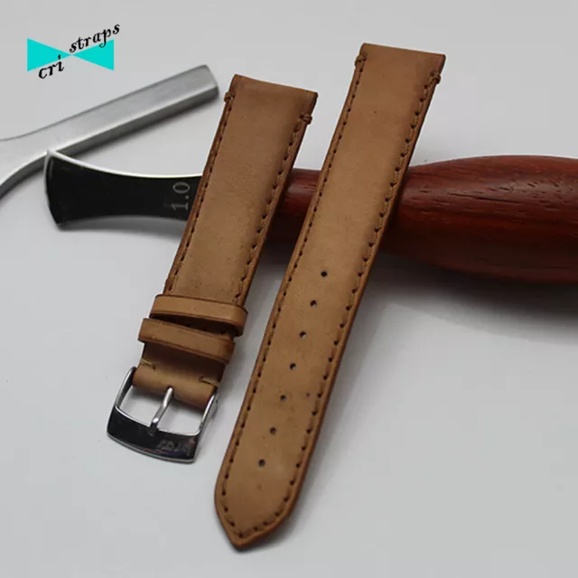Cinturino orologio in vera pelle marrone cuoio made in italy vintage da 18 20 mm