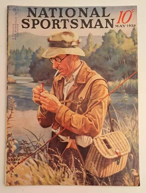 1939 National Sportsman Magazine Brown Trout Bullfish Fishing Crow Hunting
