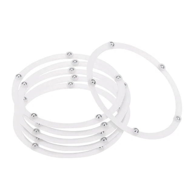 4,8" Rotatorio Giratorio Soporte con Rodamientos Lazy Susan Base, Blanco 6pzs