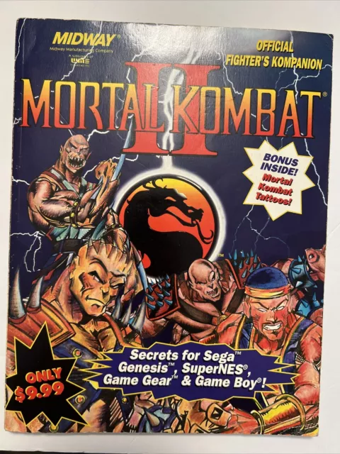 Mortal Kombat II 2 Official Fighter's Kompanion Game Manual 1994 Cheat No Tattoo