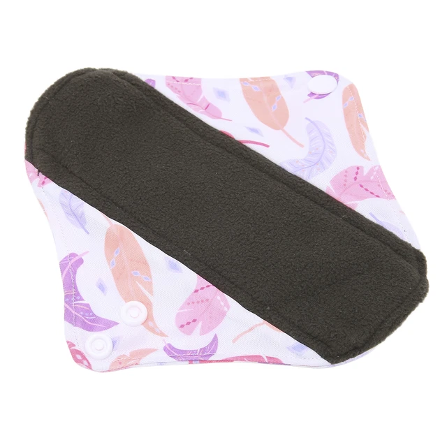 (G65) Pad Sanitario Bamboo Carbone Stampato Portatile Elegante Lavabile SLS