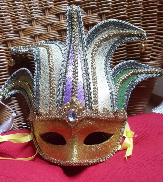 Karneval Fasching Kostüm Sexy Venezianische Maske Damen Gelb Gold