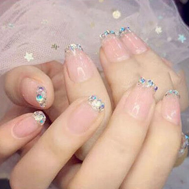 Elegantes accesorios para uñas hágalo usted mismo 1440 blancos diamantes de imitación inferior plana cristal AB
