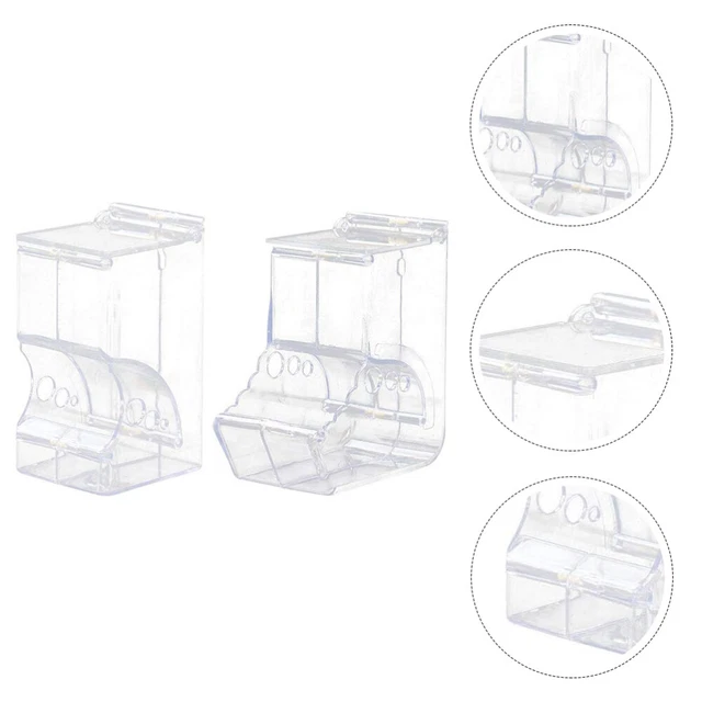 2 piezas dispensador de alimentos hámster transparente recargable automático
