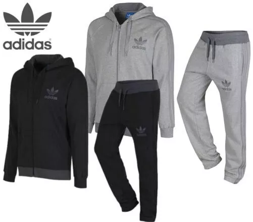 Adidas Spo da Uomo Originali Felpa Joggers Tuta Completa IN Pile Misura S M L XL