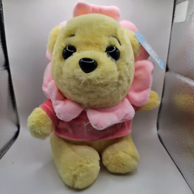 Disney Winnie The Pooh As A Sunflower Plush Stuffed Doll Teddy Soft Toy