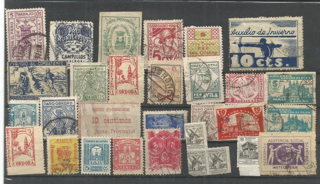 Timbres Anciens   Espagne Vignettes Guerre D'espagne