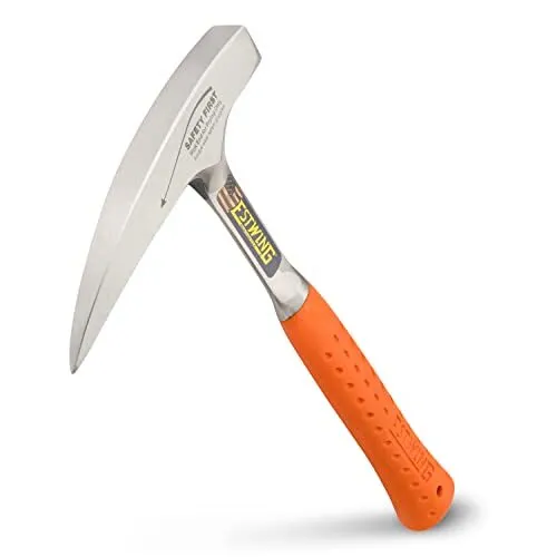 Rock Pick - 22 oz Geological Hammer with Pointed Tip & Shock Reduction Grip -