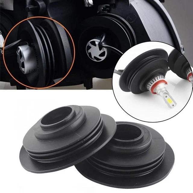Rubber Headlight Housing Extended Dust Cover Boot Cap 2PCS For HID LED headlight