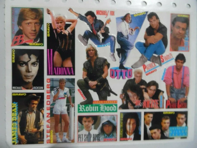 BRAVO Sticker 99 Madonna Otto James Dean Swayze Jacko Ärzte Pet Shop Boys Becker