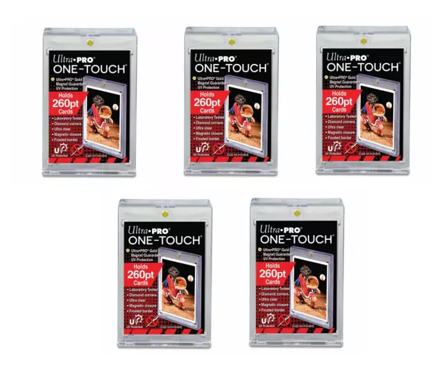 (5-Pack) Ultra Pro One Touch Magnetic Card Holder 260pt Super Thick Size w/ UV