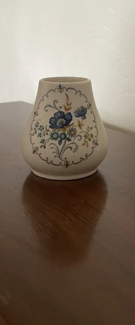 Vintage Purbeck Swanage Ceramics-England Blue Floral Flowers vase