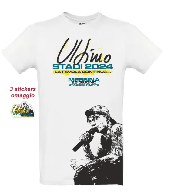 T-shirt ULTIMO  con foto concerto STADI 2024 con data evento  LA FAVOLA CONTINUA