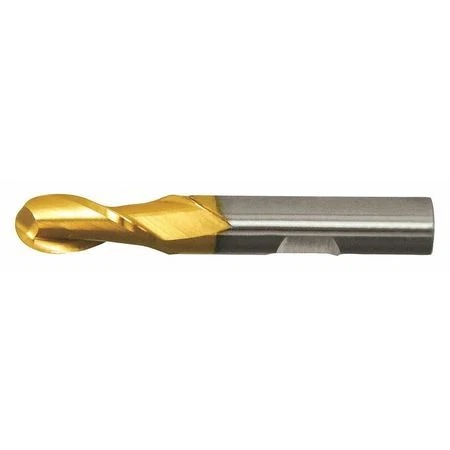 CLEVELAND C39026 2-Flute HSS Ball Nose Single End Mill Cleveland HG-2B-TN TiN