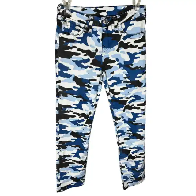 True Religion Girls' Multi-Tone Blue Camo Camouflage Pants Youth Size 14