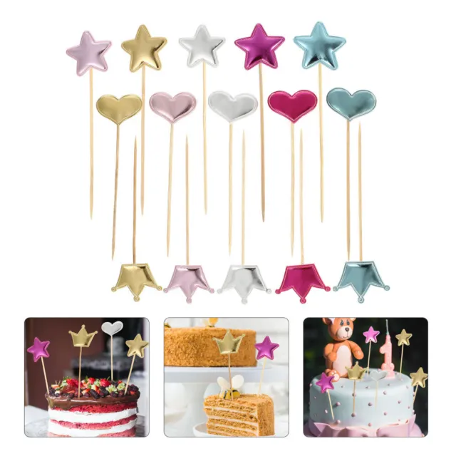 150 piezas Decoraciones de boda ceremonia selecciones de cupcakes inserto de estrella sombrero superior