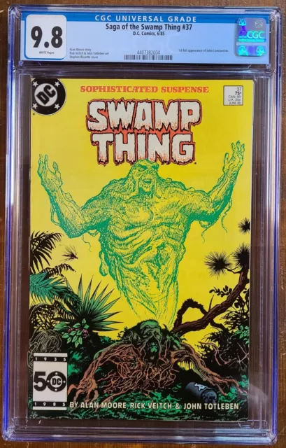 Saga of the Swamp Thing #37 CGC 9.8 White First App John Constantine DC 1985