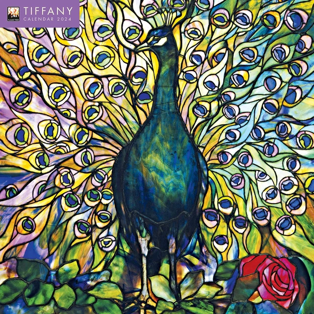 TIFFANY WALL CALENDAR 2024 (Art Calendar) Original Flame Tree 19.35