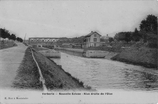CPA 60 VERBERIE / NOUVELLE ECLUSE / RIVE DROITE DE L'OISE / cpa émail