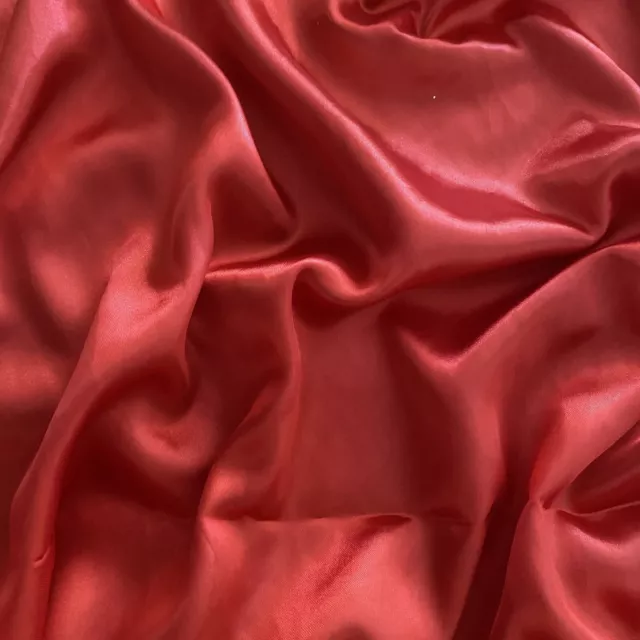Red Satin Fabric 2.2m x 1.1 Lavalava Puletasi Dress Material Table Cloth Church