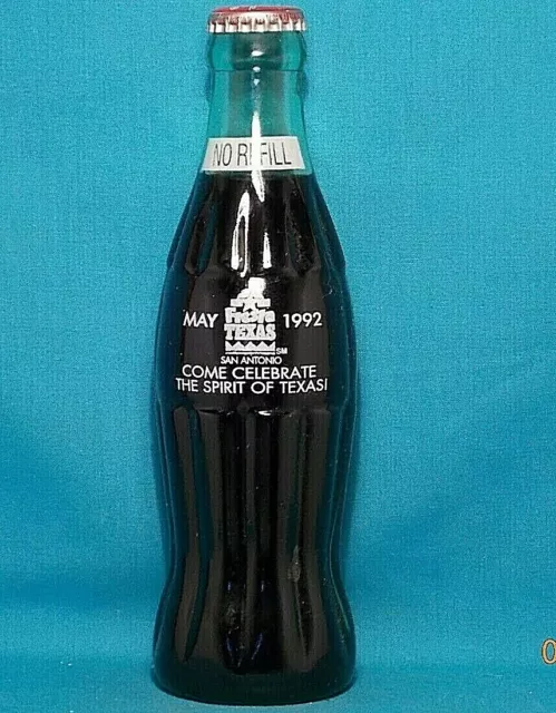 COCA-COLA COKE 8 oz Bottle FIESTA TEXAS San Antonio May 1992 The Spirit of Texas 2