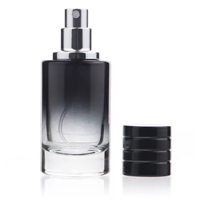 100ml Glass Perfume Bottle Gradient Empty Cylindrical Bottle Fine Mist Black