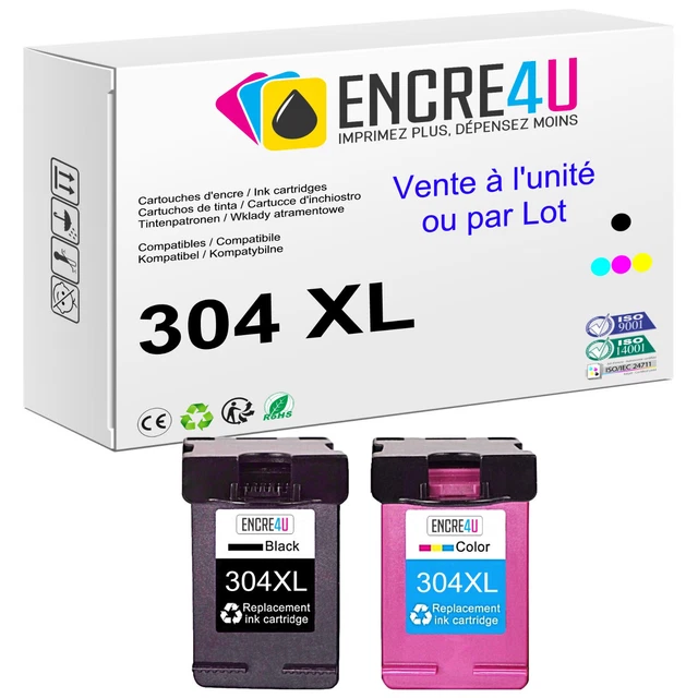 PREMIUM - Cartouches d'encre compatibles avec imprimantes HP ( Série 304 XL )