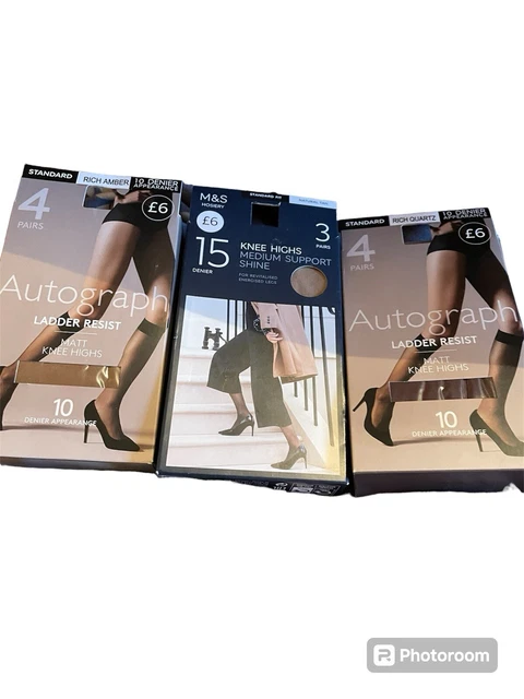 MARKS AND SPENCER Wide Fit Knee Highs X 3 Packs 11.00 PicClick UK