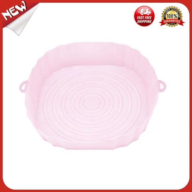 Revestidor de freidora de aire de silicona del Reino Unido sartén horno cesta para hornear (rosa 16,5 cm)