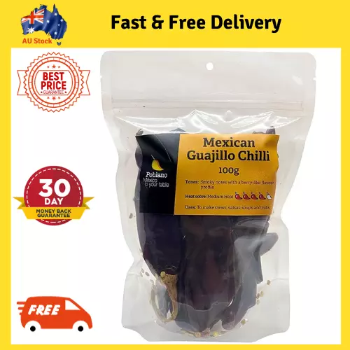 Poblano Mexican Guajillo Dry Chillies, 100 g- Free Shipping