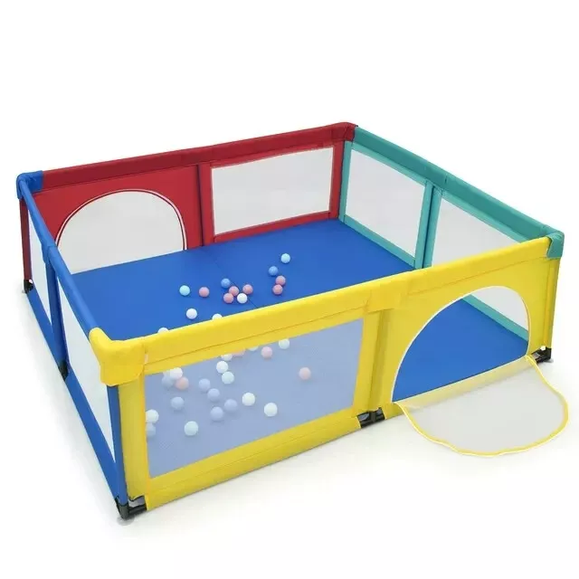 Costway TY327804CS Bébé- Kinder-Laufgitter Avec Balles 180x200x68 CM