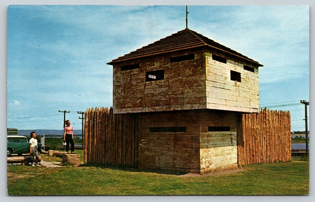 Historical Stockade Site Superior Wisconsin Sioux Indian Vintage Postcard Chrome