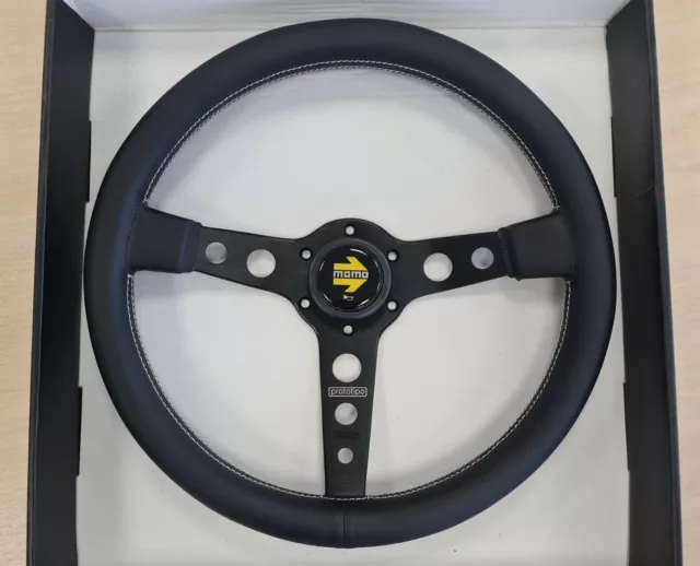 MOMO BLACK LEATHER Steering Wheel Lenkrad Kba 70101 Typ D36 £129.99 -  PicClick UK