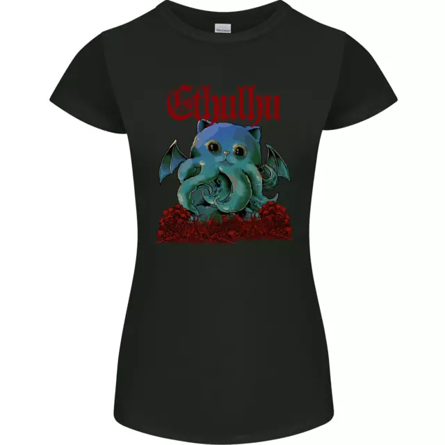 Cathulhu Funny Cat Cthulhu Parody Kraken Womens Petite Cut T-Shirt