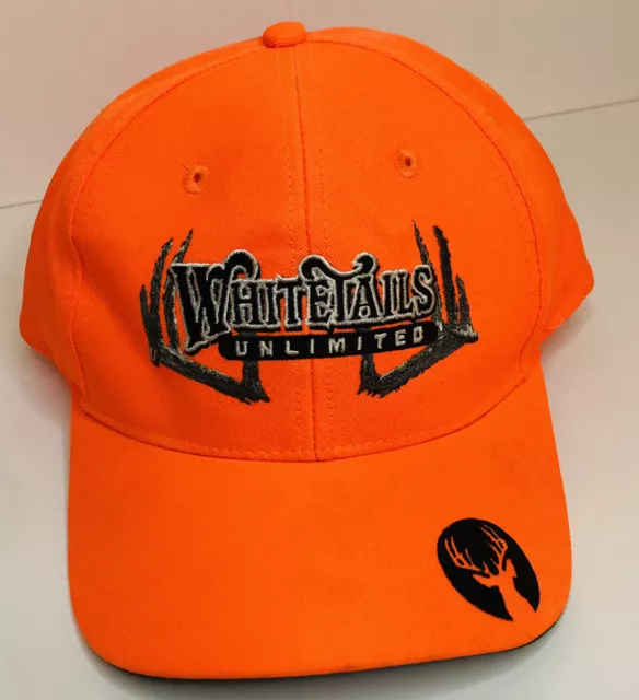 Whitetails Unlimited Hat Baseball Cap Blaze Orange Snapback Deer Hunting