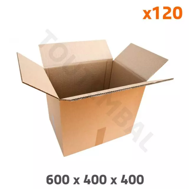 Carton double cannelure économique 600 x 400 x 400 mm (par 120)