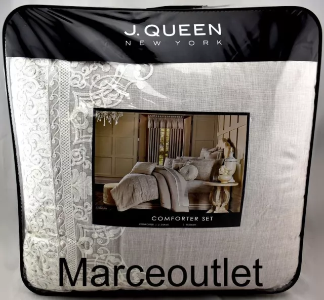 J. Queen New York Home Lauralynn KING Comforter, Shams & Skirt Set Beige
