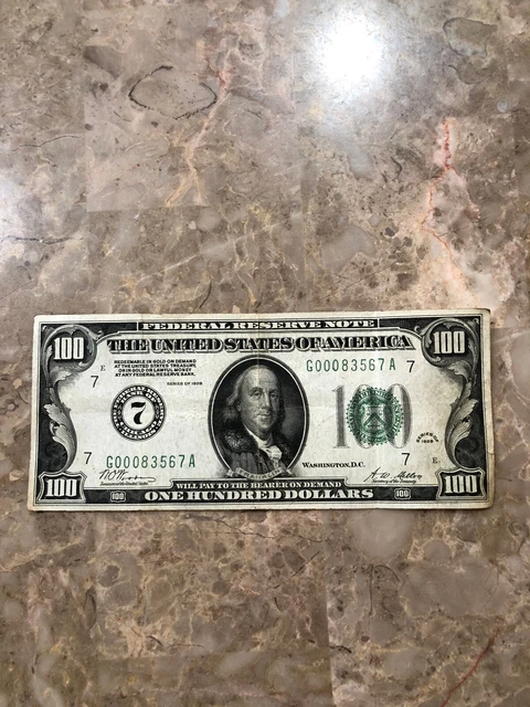 1928 $100 Frn Federal Reserve Note "Gold On Demand" Chicago, Il G00083567A Big 7