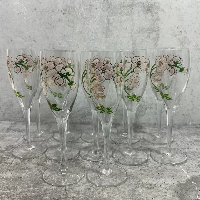 Lot De 12 Perrier Jouet Champagne Verres Flûte Ar Nouveau Milieu Du Siècle