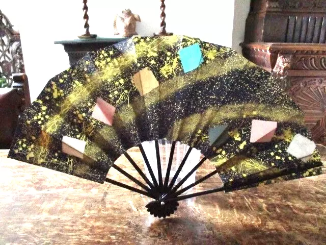 Beautiful Japanese Dancing/Theatrical Fan Crafted By Japanese Artisan NIB