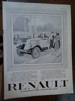 Publicité Automobile DELAGE  Economie dos EDGAR BRANDT Ferronnerie 1932 