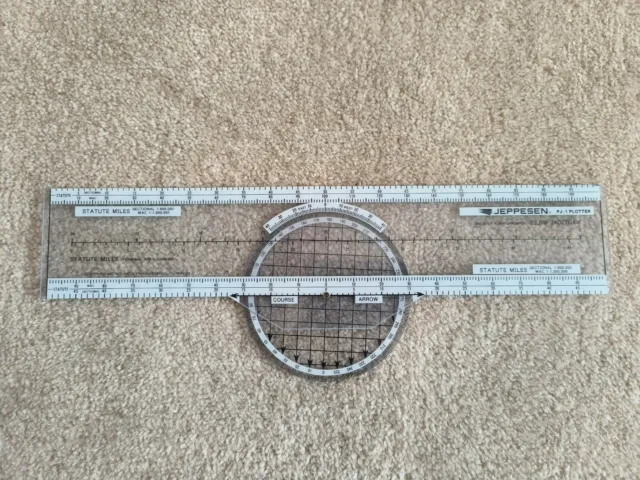 Jeppesen Pilots, Aviation, Aviators - PJ-1 AZIMUTH Navigation Chart Plotter