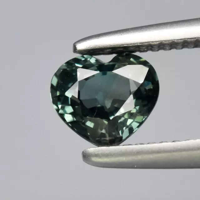 0.40ct 4.5x4mm VS Heart Bluish Green Sapphire Unheated Australia