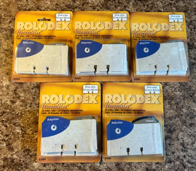 5 NEW Packs of Rolodex Necessities Index Tabs 24 per pack /  168 Total Tabs✅