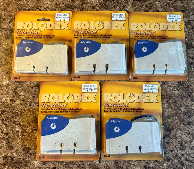 5 NEW Packs of Rolodex Necessities Index Tabs 24 per pack /  168 Total Tabs✅